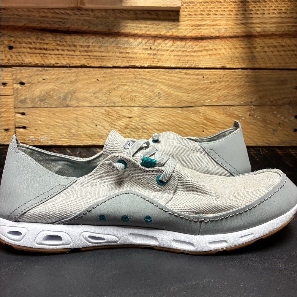 Columbia Gray and Teal Boat Shoes